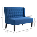HOMCOM Armless Double Sofa Loveseat - Tufted Linen Upholstery Couch with Wooden Legs for Living Room - 28.75 x 43.25 x 36.5 inches