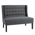 HOMCOM Armless Double Sofa Loveseat - Tufted Linen Upholstery Couch with Wooden Legs for Living Room - 28.75 x 43.25 x 36.5 inches