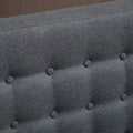 HOMCOM Armless Double Sofa Loveseat - Tufted Linen Upholstery Couch with Wooden Legs for Living Room - 28.75 x 43.25 x 36.5 inches
