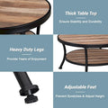 Myhozm Industrial Round Metal Coffee Table with Shelf – Perfect for Living Room, Home Office, and Bedroom