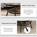 Myhozm Industrial Round Metal Coffee Table with Shelf – Perfect for Living Room, Home Office, and Bedroom