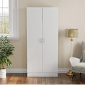 Freestanding 2-Door Bedroom Armoire with Hanging Rod