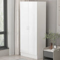 Freestanding 2-Door Bedroom Armoire with Hanging Rod