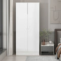 Freestanding 2-Door Bedroom Armoire with Hanging Rod