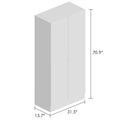 Freestanding 2-Door Bedroom Armoire with Hanging Rod