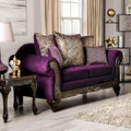 Grendel Classic Purple Chenille Loveseat with Rolled Arms by Furniture of America