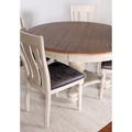 Roundhill Furniture 5-Piece Dining Set: Round Weathered Oak Table with 4 Chairs