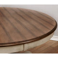Roundhill Furniture 5-Piece Dining Set: Round Weathered Oak Table with 4 Chairs