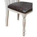 Roundhill Furniture 5-Piece Dining Set: Round Weathered Oak Table with 4 Chairs