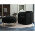 SEYNAR Modern Velvet Tufted Swivel Club Chair and Ottoman Set