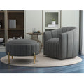 SEYNAR Modern Velvet Tufted Swivel Club Chair and Ottoman Set
