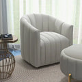 SEYNAR Modern Velvet Tufted Swivel Club Chair and Ottoman Set