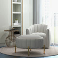 SEYNAR Modern Velvet Tufted Swivel Club Chair and Ottoman Set