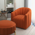 SEYNAR Modern Velvet Tufted Swivel Club Chair and Ottoman Set