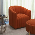 SEYNAR Modern Velvet Tufted Swivel Club Chair and Ottoman Set