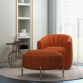 SEYNAR Modern Velvet Tufted Swivel Club Chair and Ottoman Set