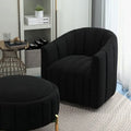 SEYNAR Modern Velvet Tufted Swivel Club Chair and Ottoman Set