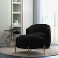 SEYNAR Modern Velvet Tufted Swivel Club Chair and Ottoman Set