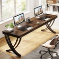 78.74-Inch Extra Long Double Computer Desk with Stylish Metal Legs for Home Office