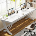 78.74-Inch Extra Long Double Computer Desk with Stylish Metal Legs for Home Office