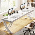 78.74-Inch Extra Long Double Computer Desk with Stylish Metal Legs for Home Office