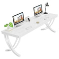78.74-Inch Extra Long Double Computer Desk with Stylish Metal Legs for Home Office