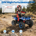 24V Kids ATV Ride On Quad, Electric 4 Wheeler Toy with 5Mph Max Speed, LED Headlights, Music, Front & Rear Storage for Boys Girls