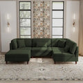 5-Piece Corduroy Modular Sectional Sofa with Ottoman