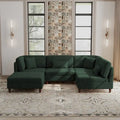 5-Piece Corduroy Modular Sectional Sofa with Ottoman