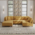 5-Piece Corduroy Modular Sectional Sofa with Ottoman