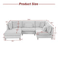 5-Piece Corduroy Modular Sectional Sofa with Ottoman
