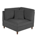 5-Piece Corduroy Modular Sectional Sofa with Ottoman