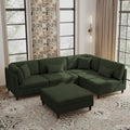 5-Piece Corduroy Modular Sectional Sofa with Ottoman