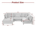 5-Piece Corduroy Modular Sectional Sofa with Ottoman