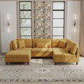 5-Piece Corduroy Modular Sectional Sofa with Ottoman
