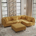 5-Piece Corduroy Modular Sectional Sofa with Ottoman