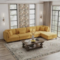 5-Piece Corduroy Modular Sectional Sofa with Ottoman