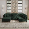 5-Piece Corduroy Modular Sectional Sofa with Ottoman