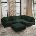 5-Piece Corduroy Modular Sectional Sofa with Ottoman