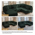 5-Piece Corduroy Modular Sectional Sofa with Ottoman