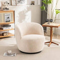 Modern Swivel Barrel Chair with 360-Degree Rotation - Single Fabric Accent Chair
