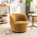 Modern Swivel Barrel Chair with 360-Degree Rotation - Single Fabric Accent Chair