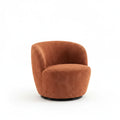 Modern Swivel Barrel Chair with 360-Degree Rotation - Single Fabric Accent Chair
