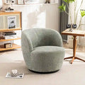 Modern Swivel Barrel Chair with 360-Degree Rotation - Single Fabric Accent Chair