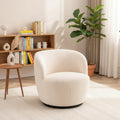 Modern Swivel Barrel Chair with 360-Degree Rotation - Single Fabric Accent Chair