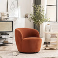 Modern Swivel Barrel Chair with 360-Degree Rotation - Single Fabric Accent Chair