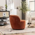 Modern Swivel Barrel Chair with 360-Degree Rotation - Single Fabric Accent Chair
