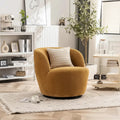 Modern Swivel Barrel Chair with 360-Degree Rotation - Single Fabric Accent Chair
