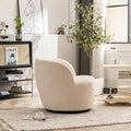 Modern Swivel Barrel Chair with 360-Degree Rotation - Single Fabric Accent Chair