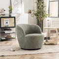 Modern Swivel Barrel Chair with 360-Degree Rotation - Single Fabric Accent Chair